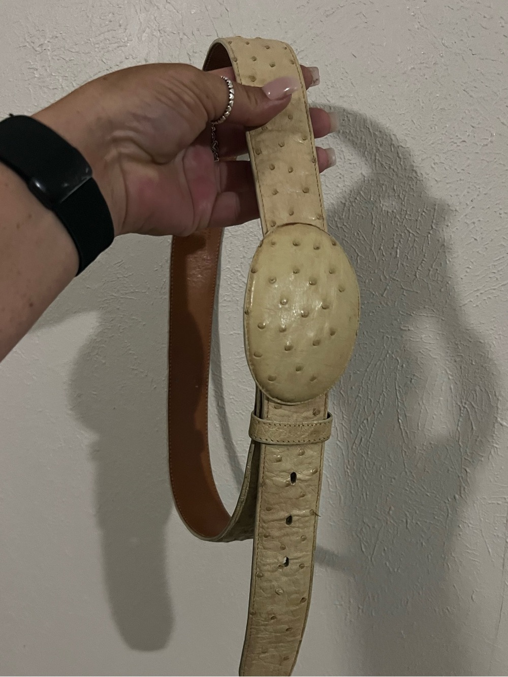 Cuadra Textured Ostrich Skin Leather Belt Mens size 36
